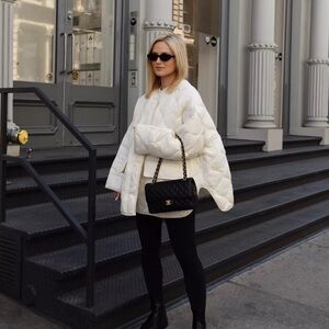 The Frankie Shop Teddy Quilted Jacket Ivory XS/S